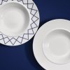 talerze deserowe porcelana niebieski wzór